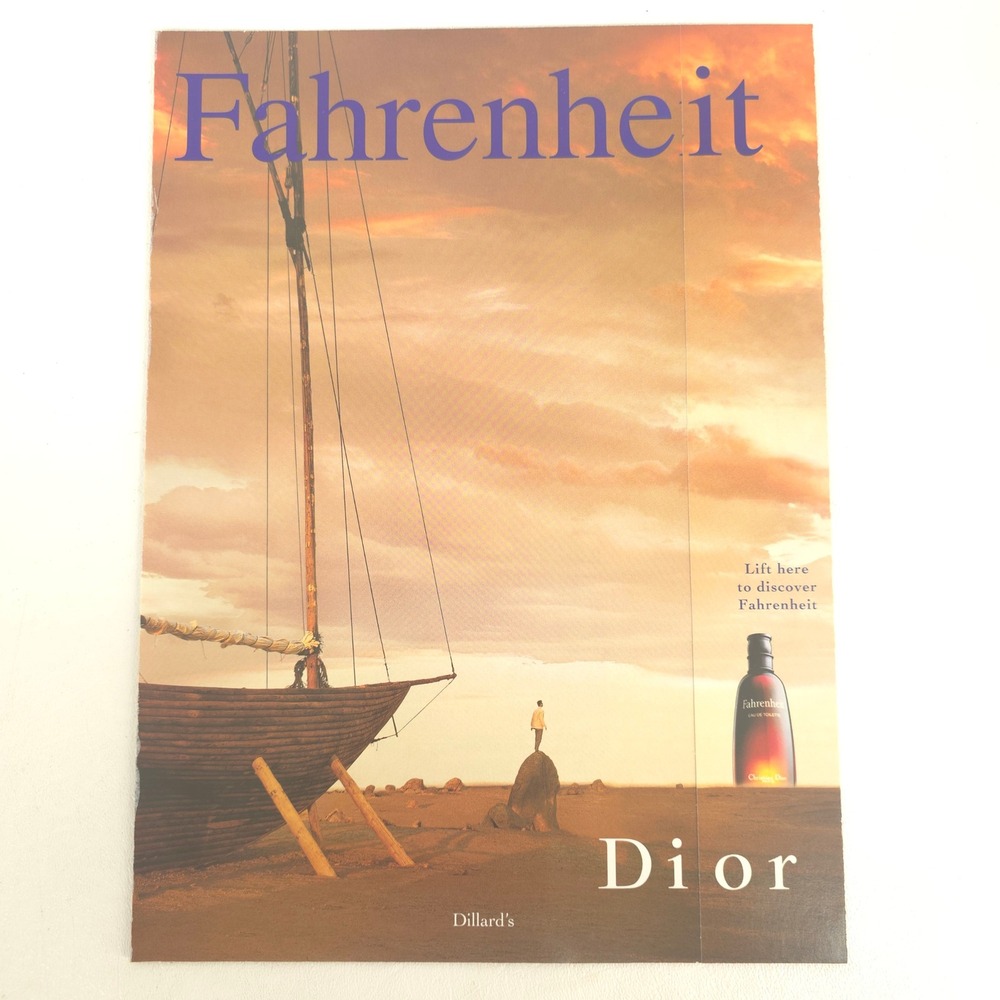 Dior Fahrenheit Cologne Vintage Print Ad 2002 Maxim Fragrance Dillards Y2K Decor